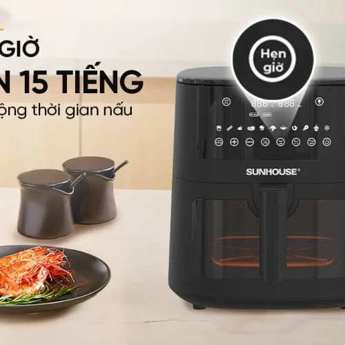 Nồi chiên không dầu SUNHOUSE SHD4081 cảm ứng với chức năng hẹn giờ đến 15 tiếng