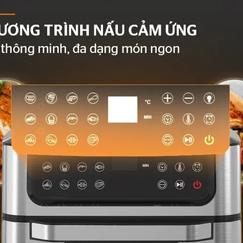 Bảng điều khiển cảm ứng 12 chương trình nấu của nồi chiên không dầu SUNHOUSE SHD4094