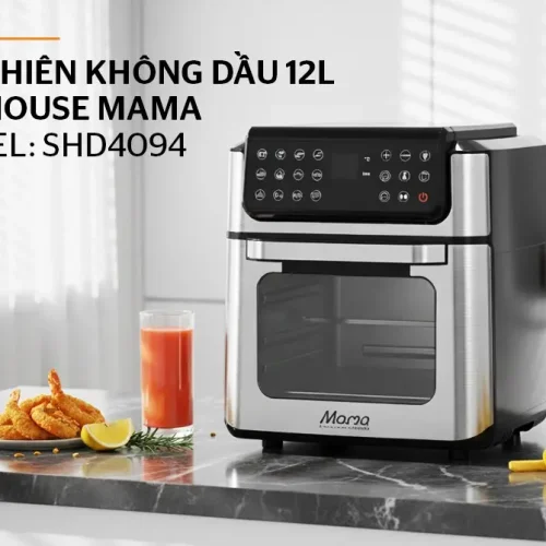 Nồi chiên không dầu SUNHOUSE MAMA SHD4094 12 lít đặt trên bàn bếp