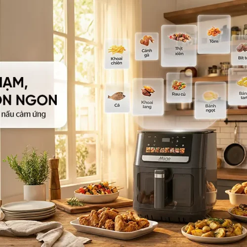 Nồi chiên không dầu SUNHOUSE SHD4096 10 lít cảm ứng với 8 chương trình nấu