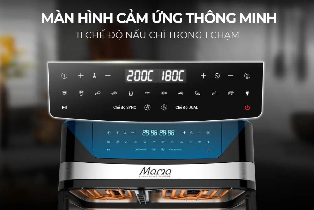Nồi chiên không dầu SUNHOUSE SHD4098 - 2500W, 10 lít, Cảm ứng - Ảnh 9