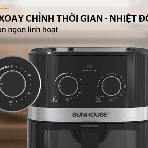 Núm xoay điều chỉnh thời gian và nhiệt độ của nồi chiên không dầu SUNHOUSE SHD4039 10 lít