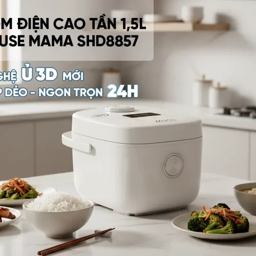 Nồi cơm điện cao tần SUNHOUSE MAMA SHD8857 1,5 lít màu trắng