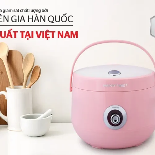 Nồi cơm điện HAPPY TIME HTD8521P màu hồng sản xuất tại Việt Nam
