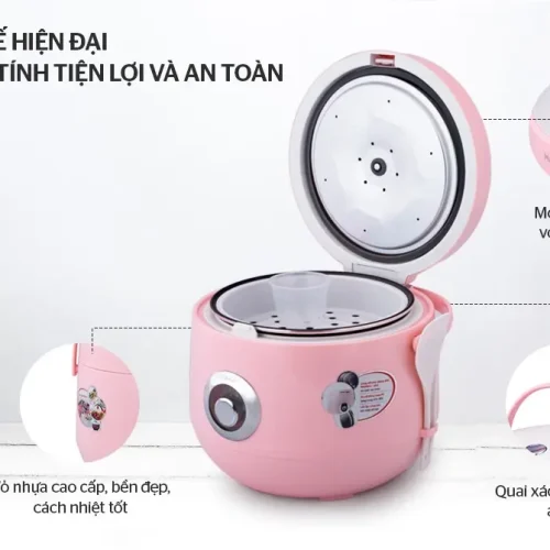 Nồi cơm điện HAPPY TIME HTD8521P 1.8 lít thiết kế nắp mở tự động và quai xách chống bỏng