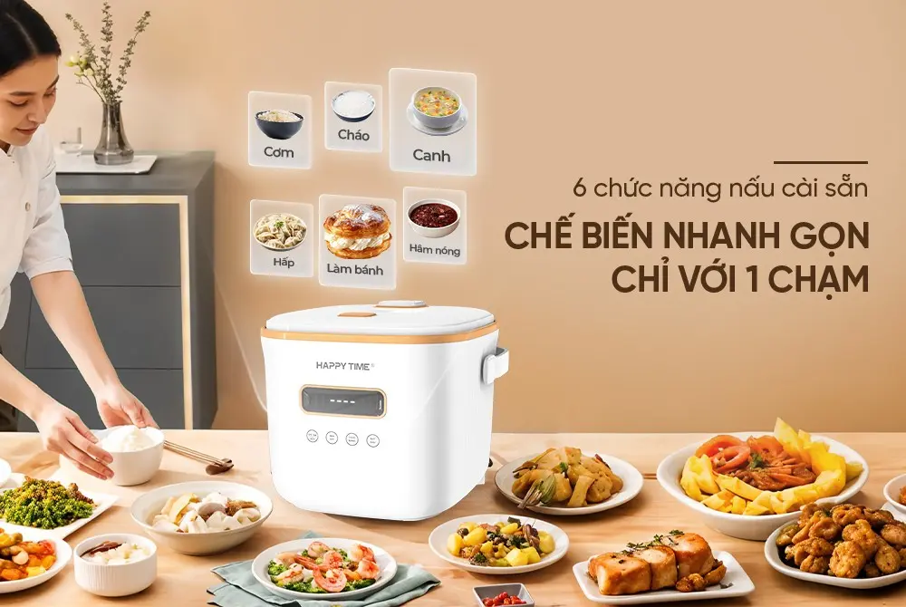 Nồi cơm điện HAPPY TIME HTD8810 - 500W, 1.2 lít, Cảm ứng - Ảnh 12