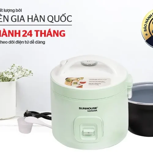 Nồi cơm điện SUNHOUSE Mama SHD8665B màu xanh mint kèm lòng nồi chống dính