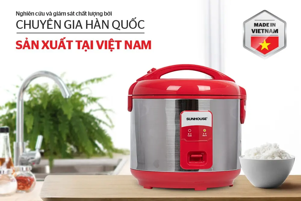 Nồi cơm điện SUNHOUSE SH18S - 620W, 1.8 lít - Ảnh 3