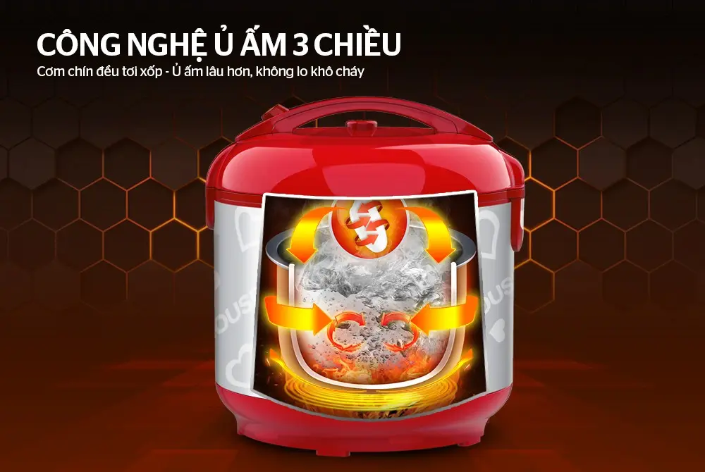 Nồi cơm điện SUNHOUSE SH18S - 620W, 1.8 lít - Ảnh 7
