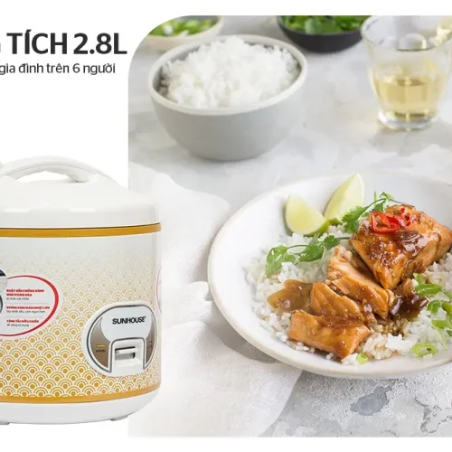 Nồi cơm điện SUNHOUSE SH830 dung tích 2.8 lít dùng cho gia đình trên 6 người