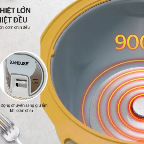 Mâm nhiệt lớn 900W của nồi cơm điện SUNHOUSE SH830 2.8 lít