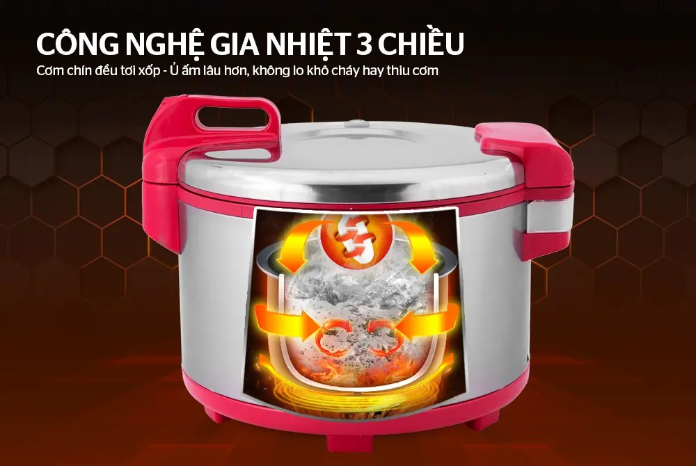 Công nghệ gia nhiệt 3 chiều trên nồi cơm điện SUNHOUSE SH866