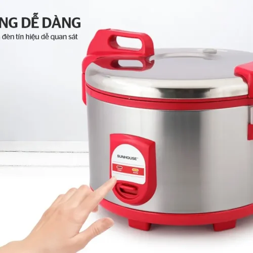 Nồi cơm điện SUNHOUSE SH866 5.6 lít với nút gạt và đèn báo dễ quan sát