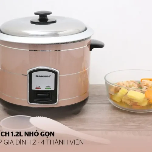 Nồi cơm điện SUNHOUSE SHD8105 dung tích 1.2 lít màu hồng