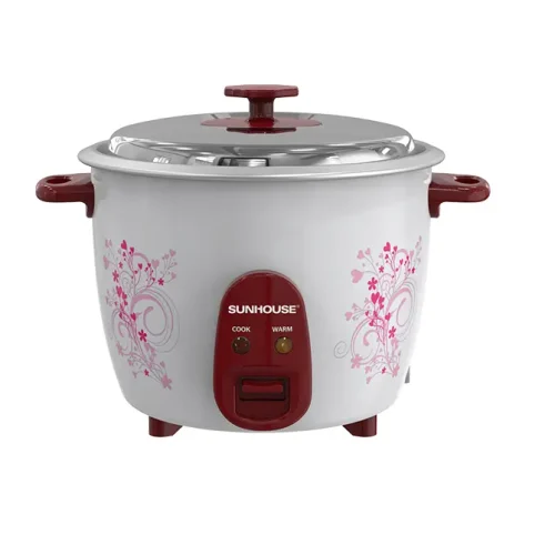 Nồi cơm điện SUNHOUSE SHD8106 1,2 lít với mặt trước họa tiết hoa