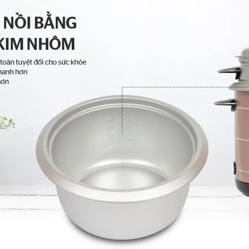 Lòng nồi hợp kim nhôm của nồi cơm điện SUNHOUSE SHD8125 700W dung tích 1.8 lít