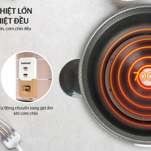 Mâm nhiệt 700W của nồi cơm điện SUNHOUSE SHD8125