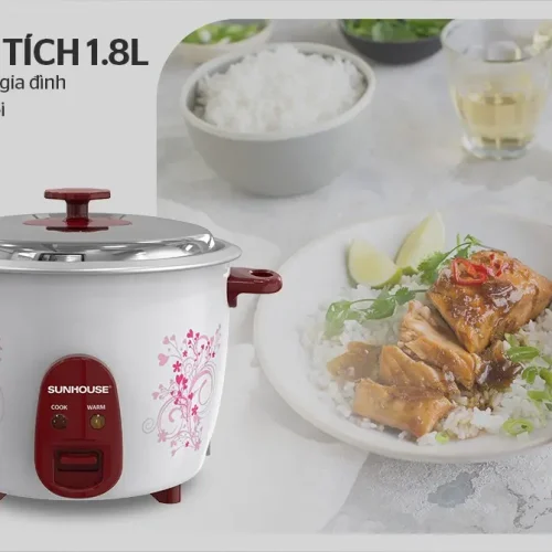 Nồi cơm điện SUNHOUSE SHD8126 1.8 lít phù hợp gia đình từ 4 đến 6 người