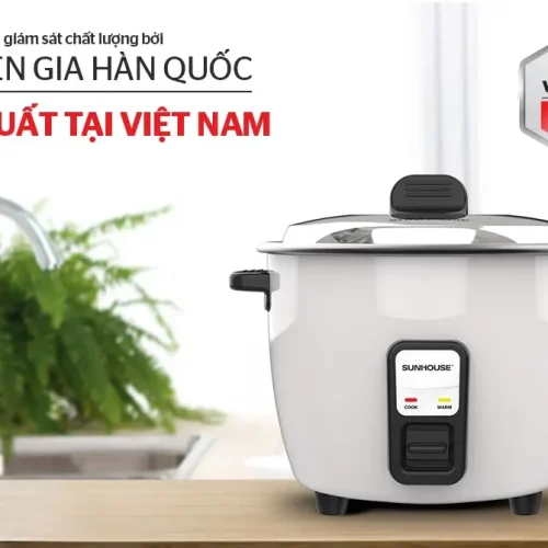 Nồi cơm điện SUNHOUSE SHD8132 1.8 lít màu trắng sản xuất tại Việt Nam