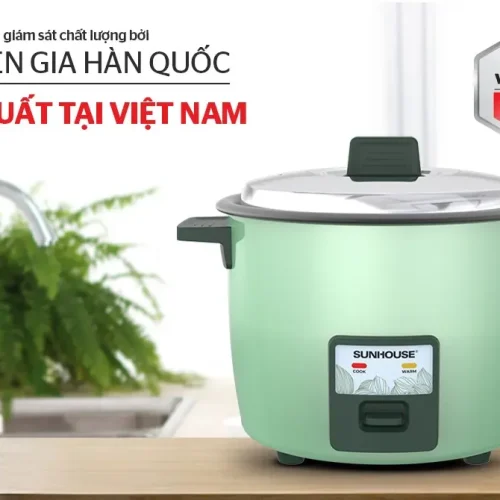 Nồi cơm điện SUNHOUSE SHD8133 màu xanh nhìn chính diện