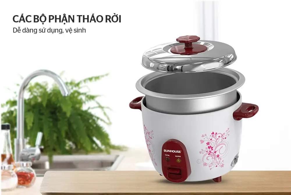Nồi cơm điện SUNHOUSE SHD8136 - 900W, 2.2 lít - Ảnh 7
