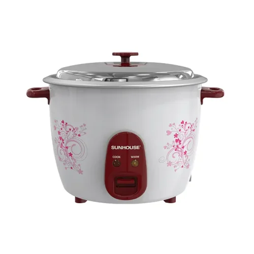 Nồi cơm điện SUNHOUSE SHD8136 2.2 lít màu trắng với bảng điều khiển màu đỏ