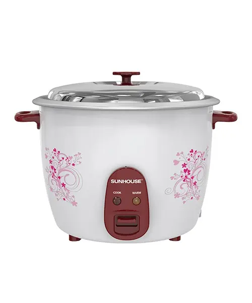 Nồi cơm điện SUNHOUSE SHD8138 2.8 lít 1000W màu trắng họa tiết hoa