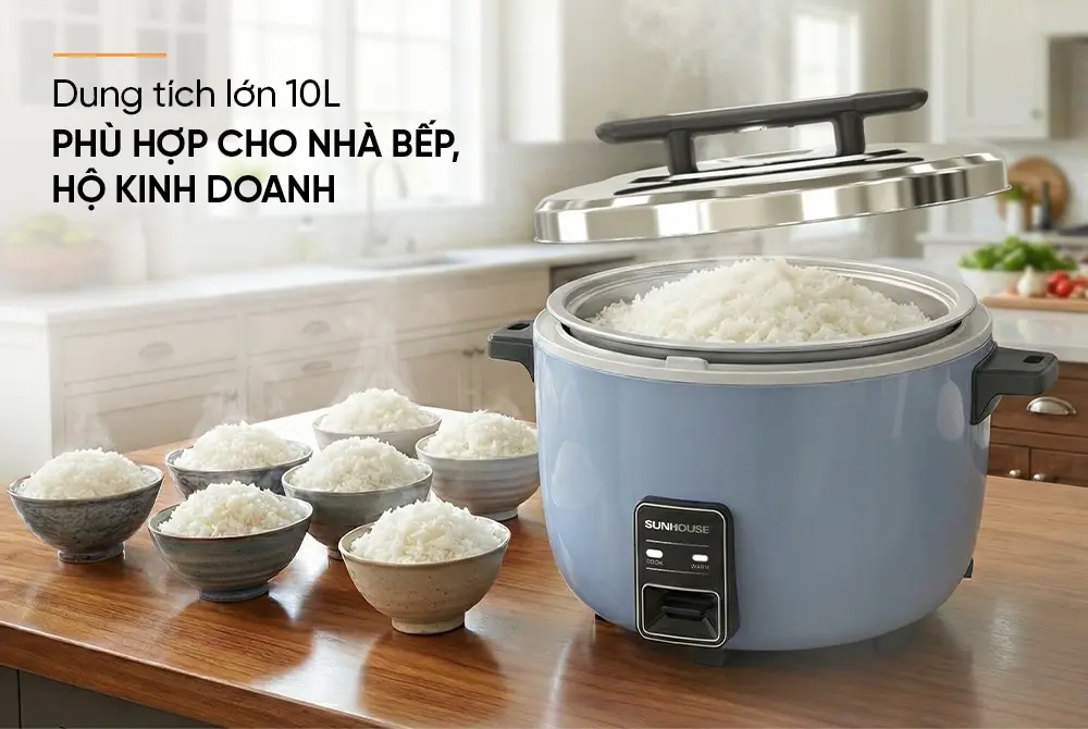 Nồi cơm điện SUNHOUSE SHD8166 - 2800W, 10 lít - Ảnh 11