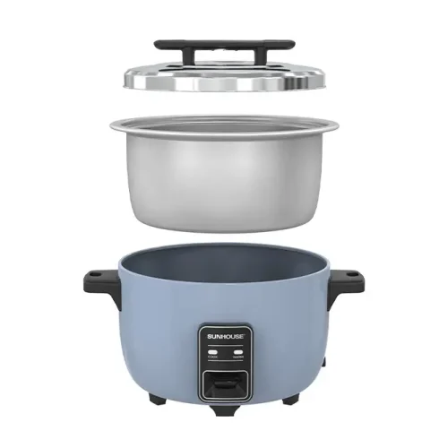Cấu tạo nồi cơm điện SUNHOUSE SHD8166 10 lít gồm nắp và lòng nồi