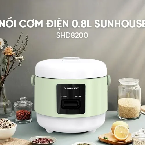 Nồi cơm điện SUNHOUSE SHD8200 0.8 lít màu xanh nhạt