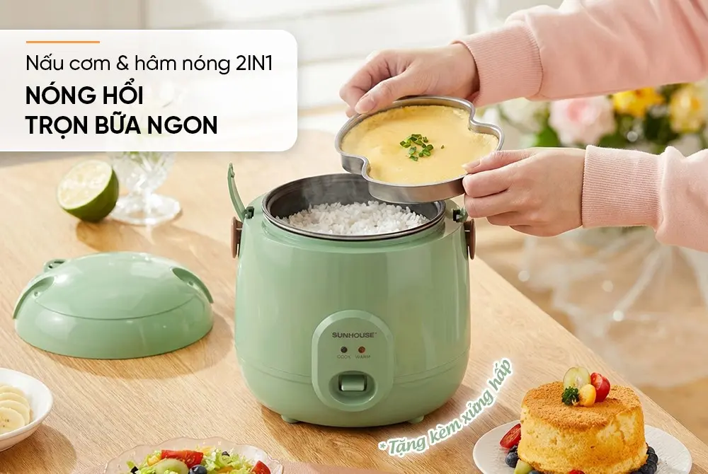 Nồi cơm điện SUNHOUSE SHD8206G - 200W, 0.4 lít - Ảnh 11