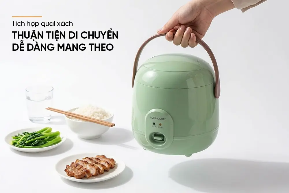 Nồi cơm điện SUNHOUSE SHD8206G - 200W, 0.4 lít - Ảnh 12