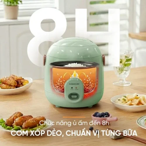 Nồi cơm điện SUNHOUSE SHD8206G 0.4 lít giữ ấm cơm trong bếp
