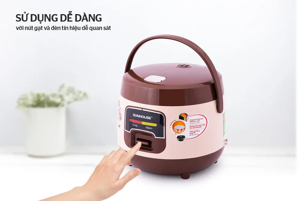 Nồi cơm điện SUNHOUSE SHD8208C - 400W, 1.0 lít - Ảnh 9