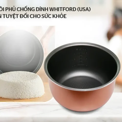 Lòng nồi chống dính Whitford của nồi cơm điện SUNHOUSE SHD8217W
