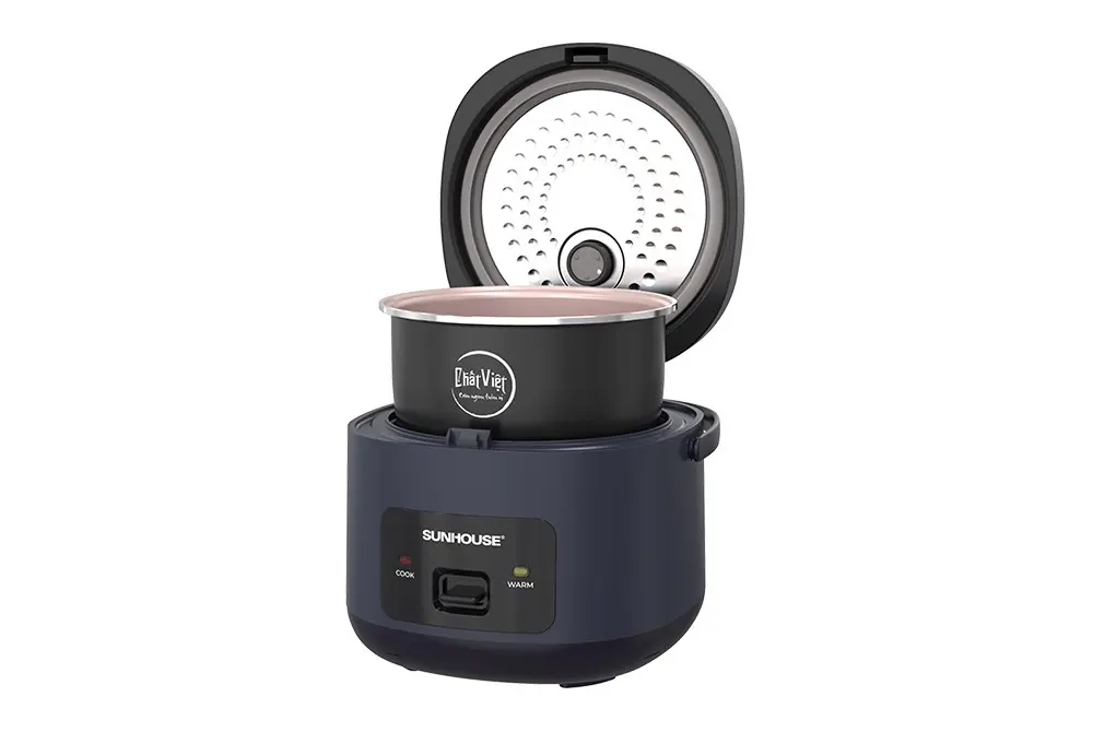 Nồi cơm điện SUNHOUSE SHD8219 màu xanh đen mở nắp