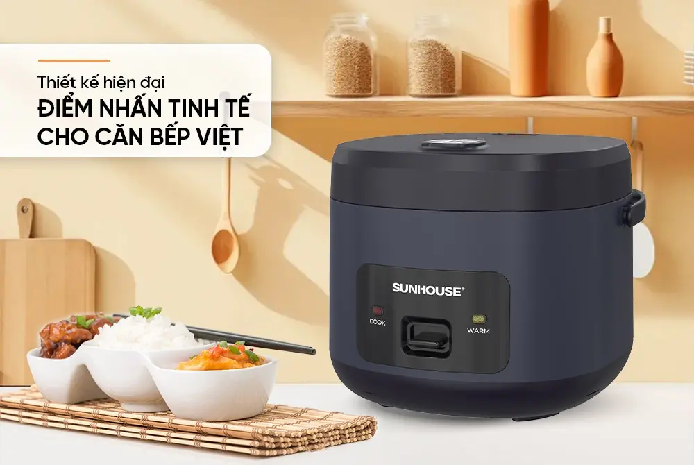Nồi cơm điện SUNHOUSE SHD8219 thiết kế hiện đại