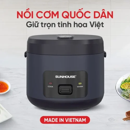 Nồi cơm điện SUNHOUSE SHD8219 màu đen sản xuất tại Việt Nam