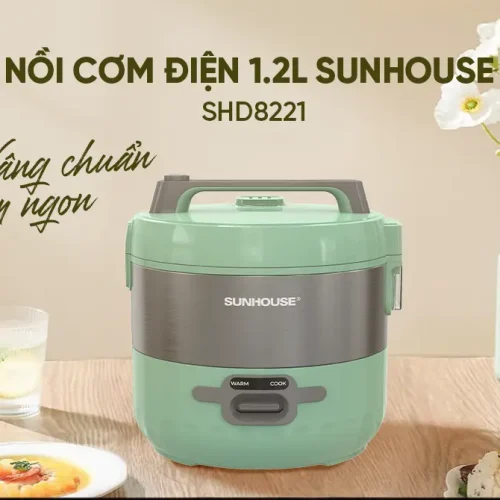 Nồi cơm điện SUNHOUSE SHD8221 1.2 lít màu xanh lá nhạt