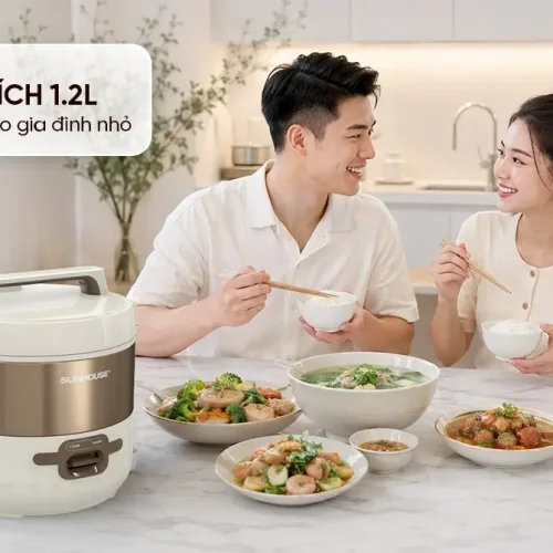Nồi cơm điện SUNHOUSE SHD8222 dung tích 1.2 lít cho gia đình nhỏ