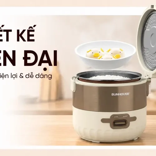 Nồi cơm điện SUNHOUSE SHD8222 1.2 lít mở nắp, hiển thị lòng nồi