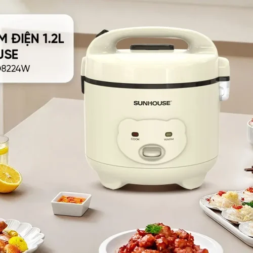 Nồi cơm điện SUNHOUSE SHD8224W màu kem dung tích 1.2 lít