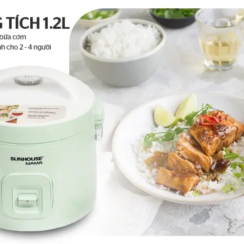 Nồi cơm điện SUNHOUSE SHD8265B 1.2 lít màu xanh bạc hà