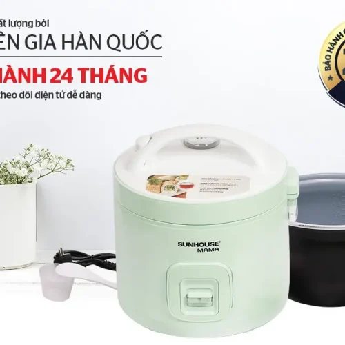Nồi cơm điện SUNHOUSE SHD8265B 1.2 lít màu xanh nhạt kèm lòng nồi chống dính