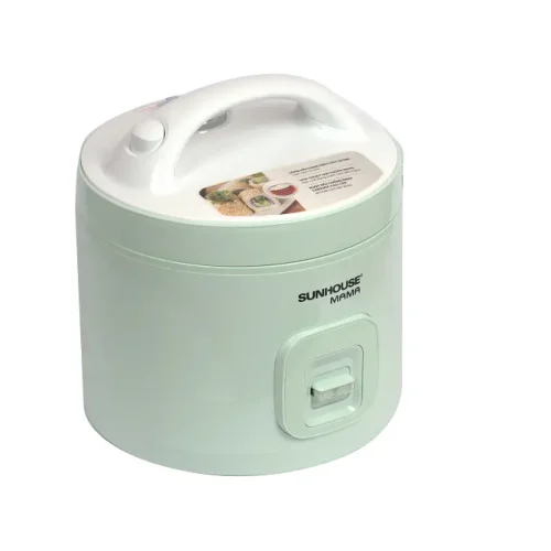 Nồi cơm điện SUNHOUSE SHD8265B màu xanh nhạt với tay cầm trên nắp