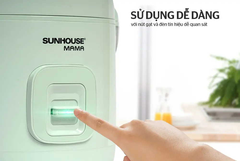 Nút gạt và đèn báo của nồi cơm điện SUNHOUSE SHD8265B