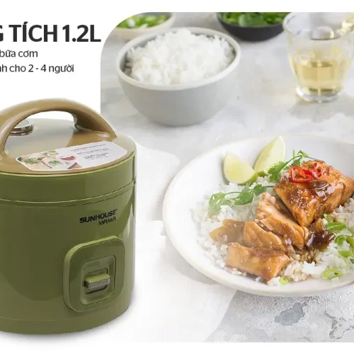 Nồi cơm điện SUNHOUSE SHD8265G màu xanh dung tích 1.2 lít