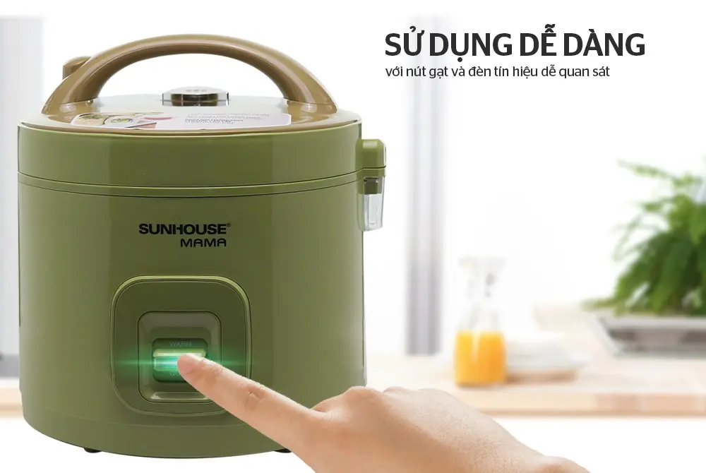 Nút gạt và đèn báo trên nồi cơm điện SUNHOUSE SHD8265G