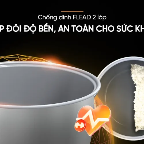 Lòng nồi chống dính FLEAD 2 lớp của nồi cơm điện SUNHOUSE SHD8300