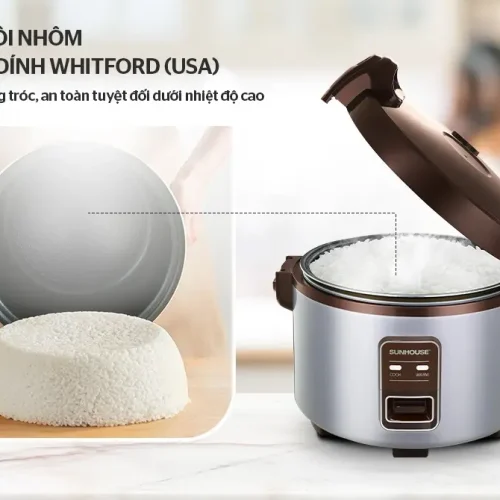 Lòng nồi nhôm chống dính Whitford của nồi cơm điện SUNHOUSE SHD8307